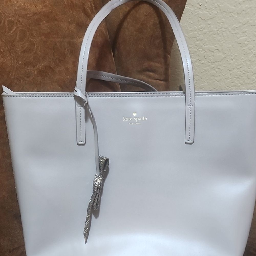Kate Spade Light Gray Tote Bag